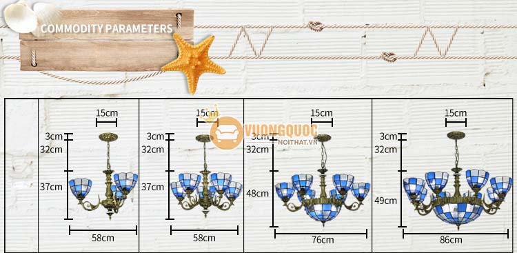 Đèn chùm trang trí Tiffany Yb207-13